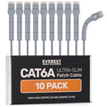 Everest Ultra Slim Cat6a Ethernet Patch Cables 0.5ft Gray by EverestMediaSolutions