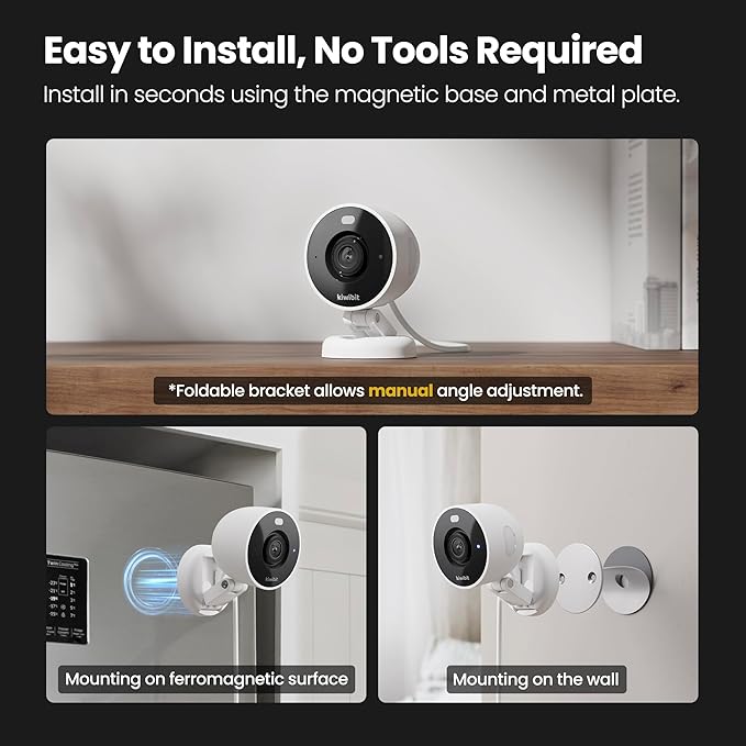 Kiwibit 2K Security Camera Indoor/Outdoor, Magnetic Wired Cameras - Image 2