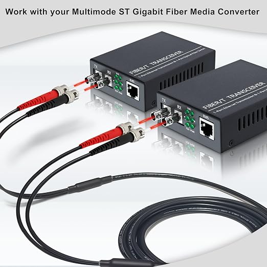 100ft / 30m Outdoor Armored OD-5mm OM1 ST to ST Fiber Cable, ST-ST Fiber Optic - Image 4