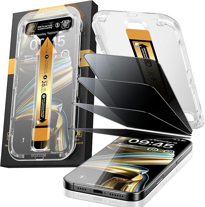 MRGLAS 4-Pack TOP 9H+ Glass for iPhone 16 Plus Privacy Screen Protector UNBREAK by MRGLAS