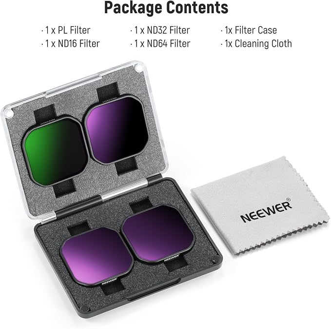 NEEWER 4 Pack ND & Polarizer Filter Set Compatible - Image 8