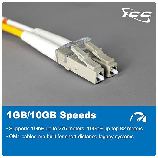 ICC LC to ST Duplex Multimode 62.5/125 Fiber Patch Cable, OFNR Riser, 2.0mm Zip - Image 3