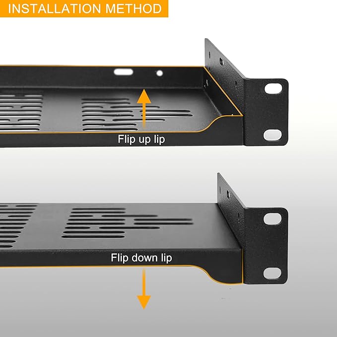 RIVECO 2 PCS 8” Rack Shelves for 19 inches Network Rack & Cabinets, 1U Rack - Image 3
