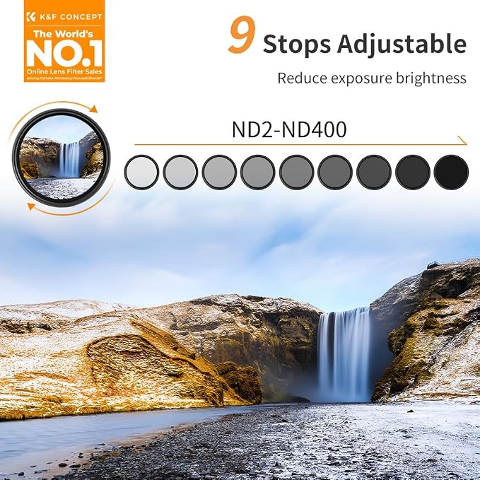 K&F CONCEPT 55mm Variable ND2-ND400 ND Lens Filter - Image 2