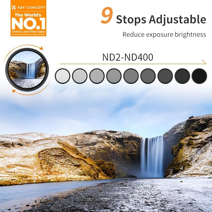 K&F CONCEPT 82mm Variable ND2-ND400 ND Lens Filter - Image 2