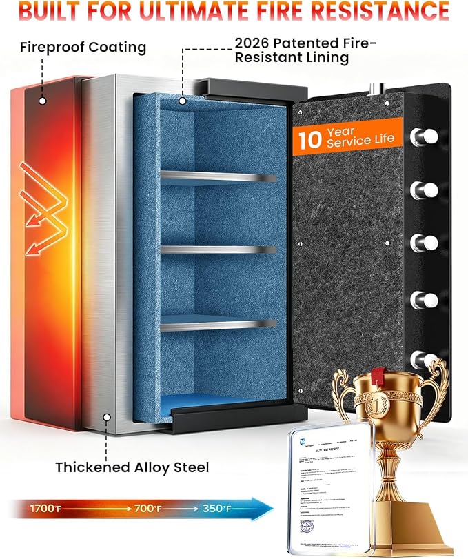 Fireproof Safe for Home, 7  Heavy Duty Fire Proof safes for Home Use - Image 4