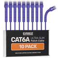 Everest Ultra Slim Cat6a Ethernet Patch Cables 3ft Purple by EverestMediaSolutions