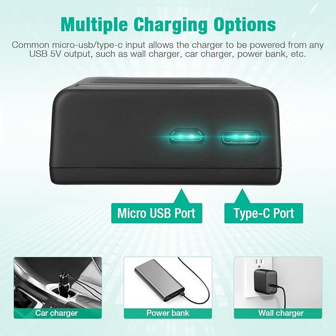 FirstPower BP-511 BP-511a Battery 2-Pack 2200mAh and Dual USB Charger - Image 5