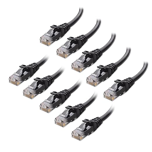Cable Matters 10Gbps 10-Pack Snagless Short Cat 6 Ethernet Cable - 4ft by CableMatters