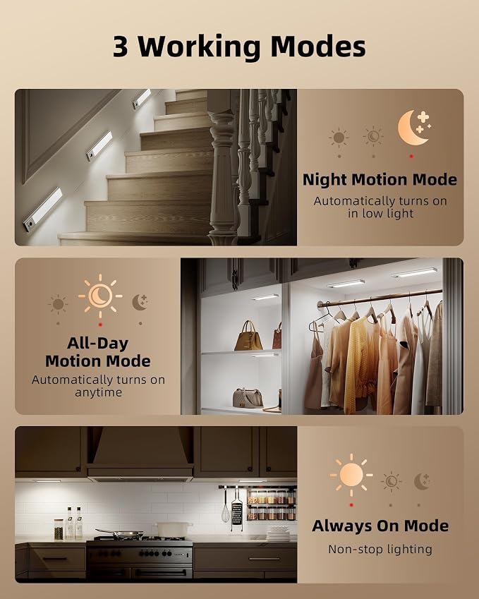 EZVALO 3-Pack 10inch Under Cabinet Lighting - Image 8