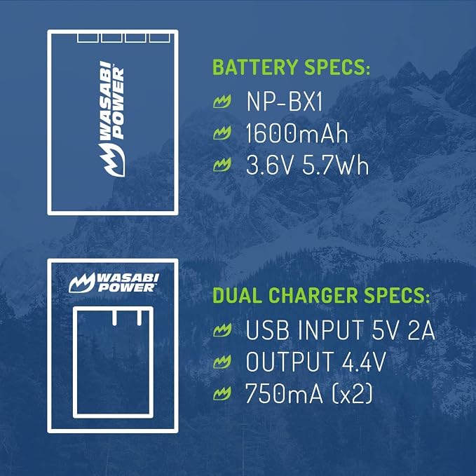 Wasabi Power NP-BX1 Battery and Dual USB Charger - Image 3