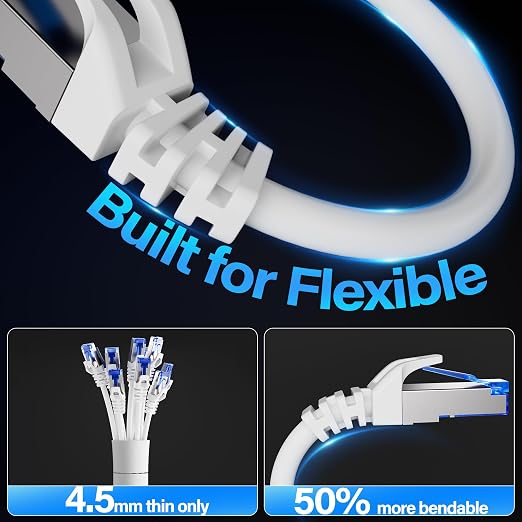Cat6A Ethernet Cable Shielded 10Gbps 3 ft, Slim Shielded Ethernet Cable Cat 6 - Image 4