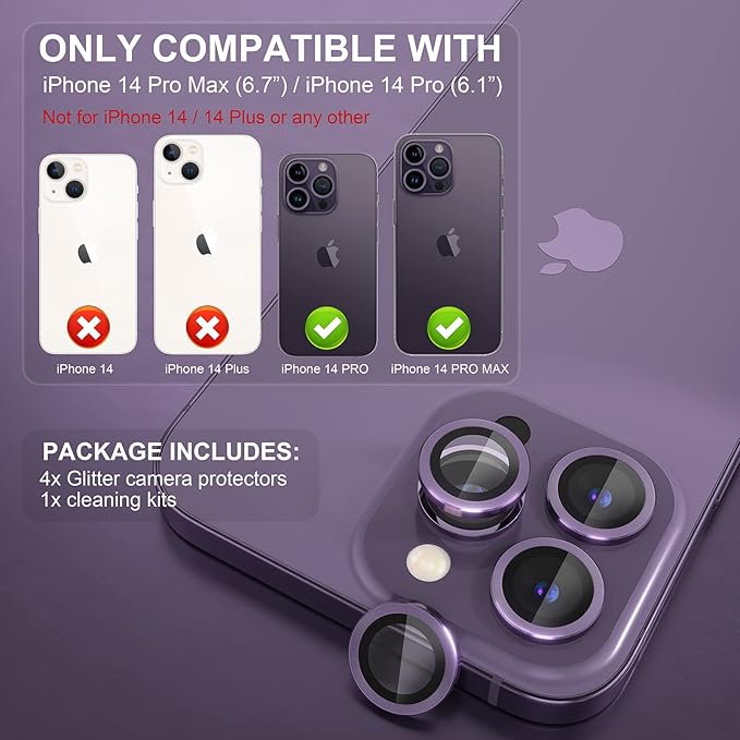 Choiche Compatible for iPhone 14 Pro/iPhone 14 Pro Max Camera Lens Protector - Image 2