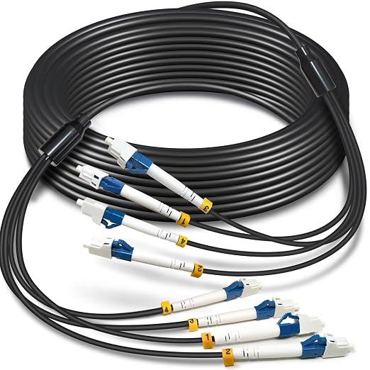 5 Meters 4 Core Industrial TPU LC to LC Outdoor Armored Fiber Optic Cable by YUTIANHOME