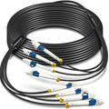 10 Meters 4 Core Industrial TPU LC to LC Outdoor Armored Fiber Optic Cable by YUTIANHOME