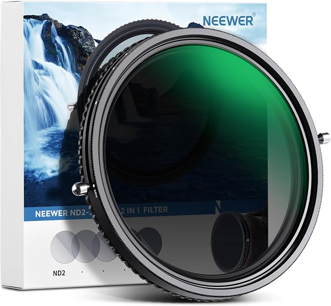 NEEWER 2 in 1 52mm Variable ND Filter ND2–ND32&CPL Filter No X Cross/30 Layer by Neewer