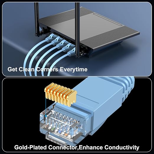 Cat 6 Ethernet Cable 1.5ft Flat Internet Network Cables - Image 5