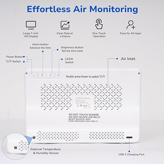 Fil-Fresh 16 in 1 Air Quality Monitor Indoor, CO2 Monitor Air Quality Tester - Image 5