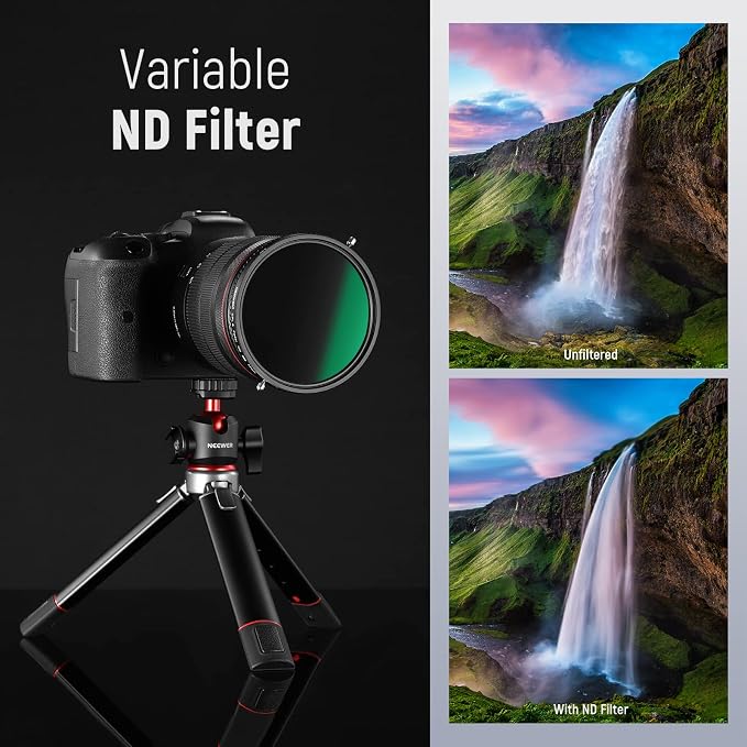 NEEWER 2 in 1 55mm Variable ND Filter ND2–ND32&CPL Filter No X Cross/30 Layer - Image 6