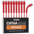Everest Ultra Slim Cat6a Ethernet Patch Cables 6ft Red by EverestMediaSolutions