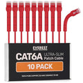 Everest Ultra Slim Cat6a Ethernet Patch Cables 1ft Red by EverestMediaSolutions