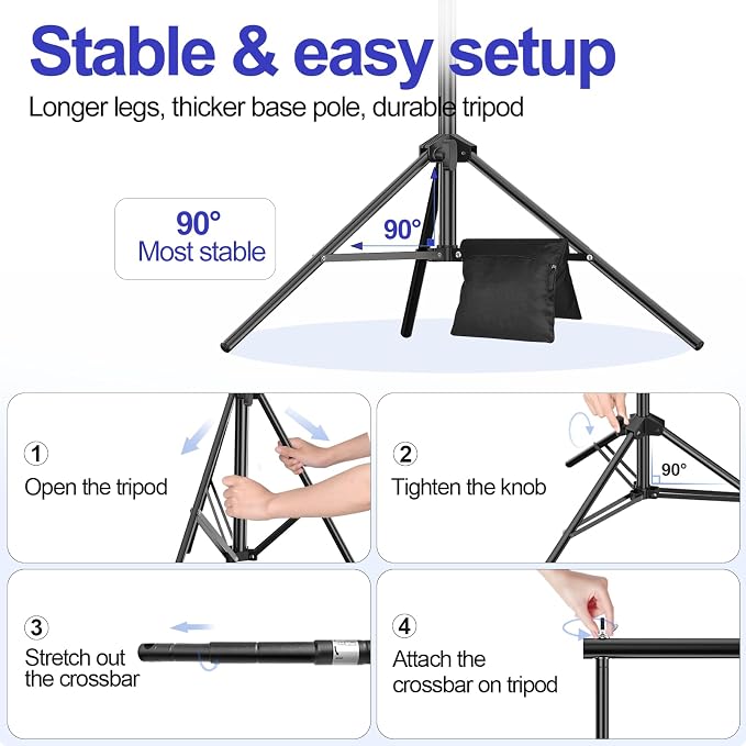 EMART 10x8.5FT Backdrop Stand, Photo Video Studio Adjustable&Lockable Heavy - Image 6
