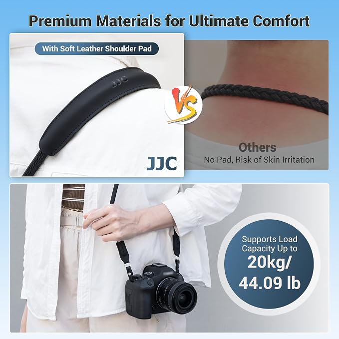 JJC 100cm Braided Rope Camera Strap, Soft Neck Shoulder Strap - Image 6