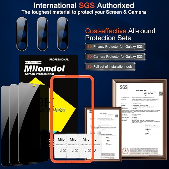 Milomdoi for Samsung Galaxy S23 Privacy Screen Protector Tempered Glass - Image 8