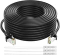Adoreen Cat 6 Ethernet Cable 100 Ft-Black, Outdoor & Indoor Snagless Long Round by Adoreen