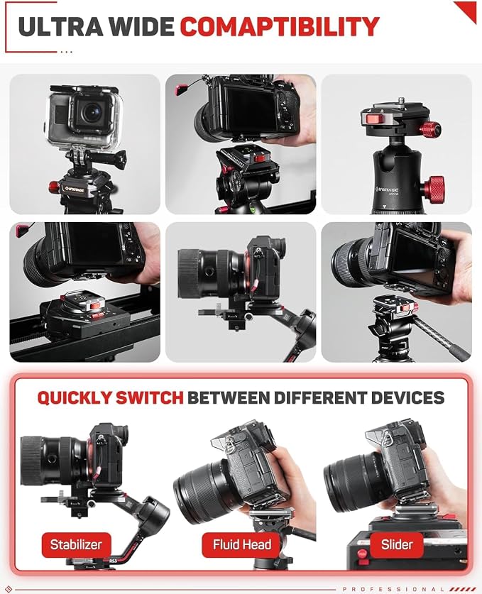 IFOOTAGE Q38-RSMINI Quick Plate, Tripod Quick Release System, Camera Screw - Image 5