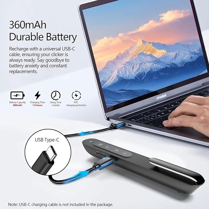 Norwii Rechargeable Bluetooth Presentation Clicker, Wireless Presenter - Image 3