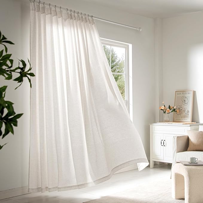 Memory Trained Pinch Pleated Curtains 105 Inches Long, Viral Linen Pinch Pleat - Image 6