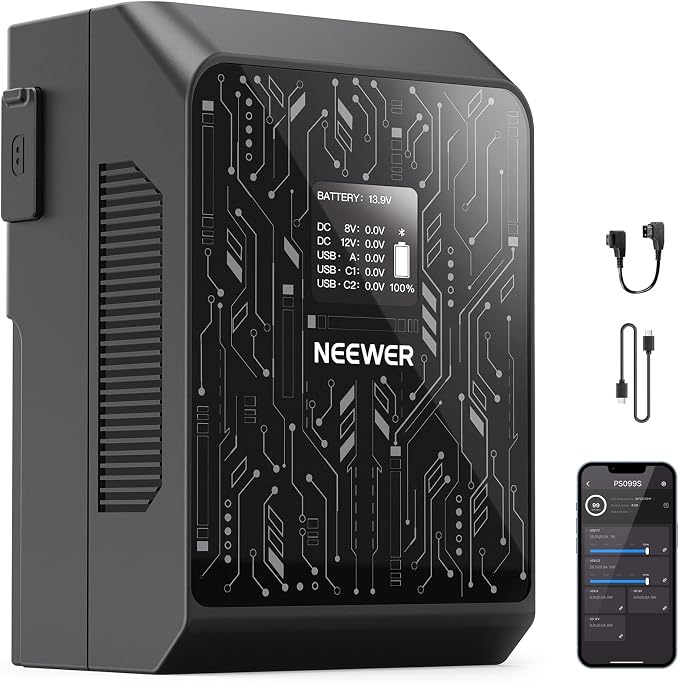 NEEWER Smart Mini V Mount Battery NEEWER APP Control, 6800mAh 99Wh 14.5V by Neewer