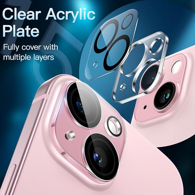 JETech Camera Lens Protector for iPhone 15 6.1-Inch and iPhone 15 Plus 6.7-Inch - Image 3
