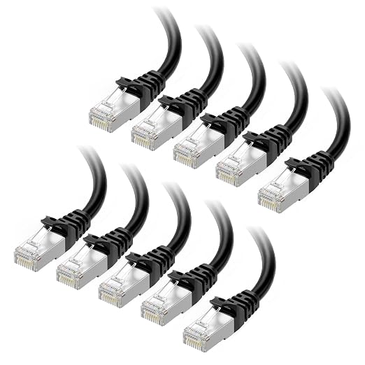 Cable Matters 10Gbps 10-Pack Snagless Shielded Cat 6A Ethernet Cable - 5ft by CableMatters