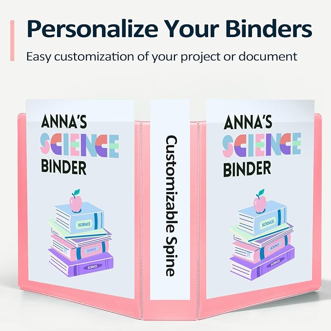 Sooez BinderX Extra Durable 4 Pack 1 Inch 3 Ring Binder, D-Ring Large Binder - Image 4