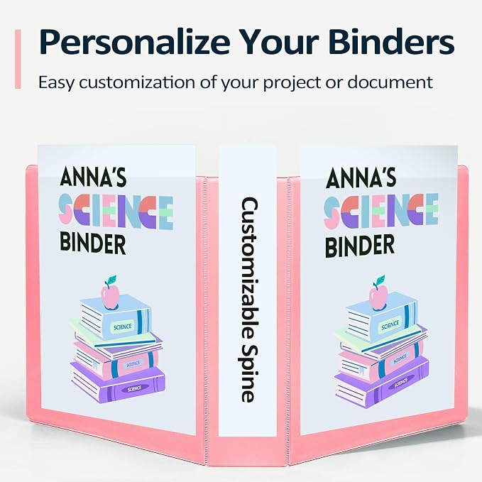 Sooez BinderX Extra Durable 3 Inch 3 Ring Binder, D-Ring Large Binder, Holds - Image 5