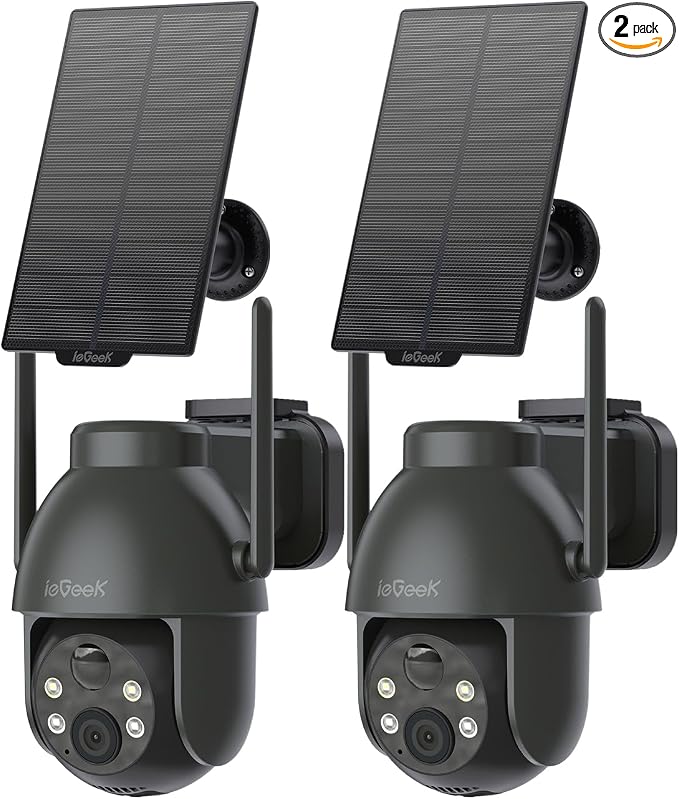 ieGeek Solar Camera Outdoor Wireless, 2K WiFi Cameras by ieGeek