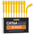 Everest Ultra Slim Cat6a Ethernet Patch Cables 6ft Yellow by EverestMediaSolutions