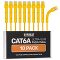 Everest Ultra Slim Cat6a Ethernet Patch Cables 1ft Yellow by EverestMediaSolutions