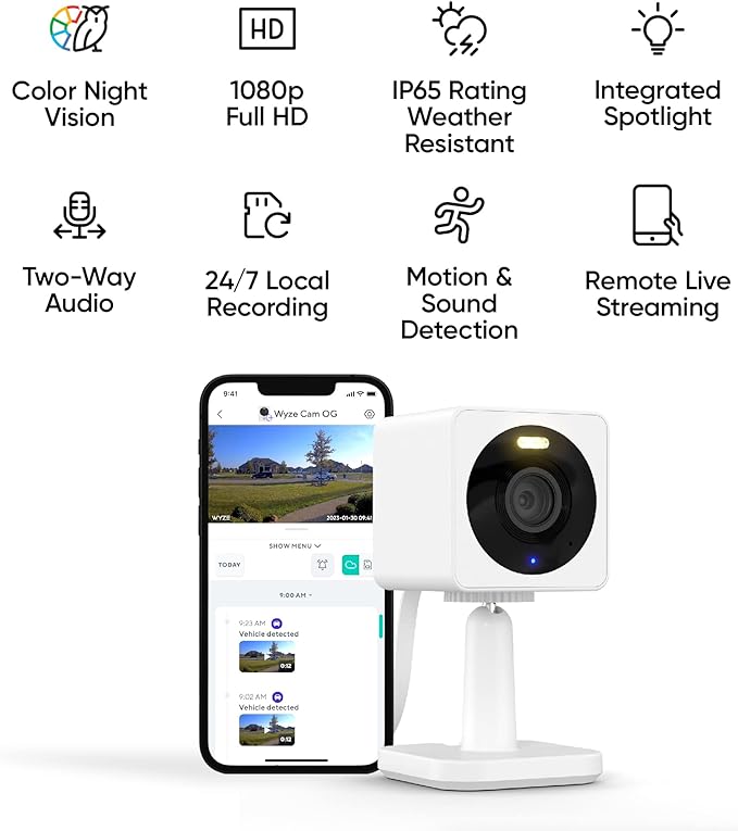 WYZE Cam OG Indoor/Outdoor 1080p Wi-Fi Smart Home Security Camera - Image 2