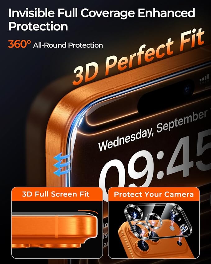 MRGLAS TOP 9H+ 2+2 Packs for iPhone 17 Pro Max Privacy Screen Protector - Image 5