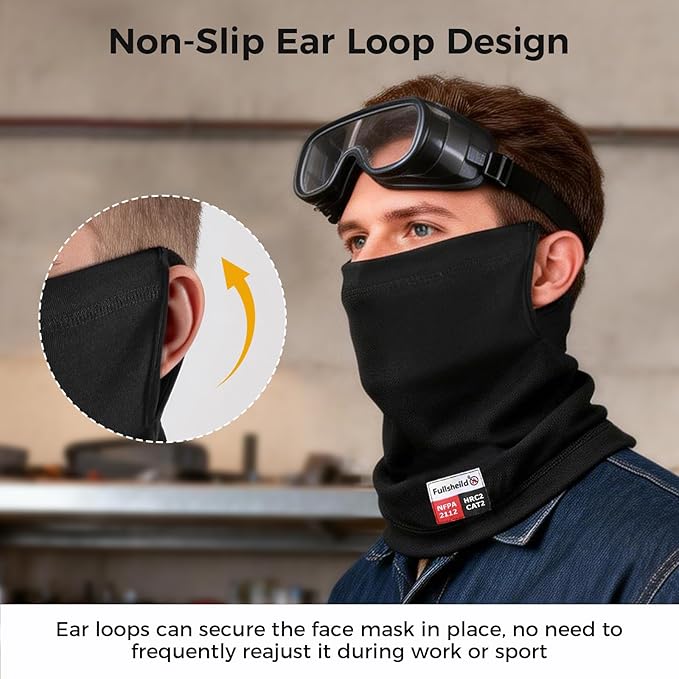 Fullsheild FR Face Mask for Men Summer FR Neck Gaiter Welding Hood Lightweight - Image 2