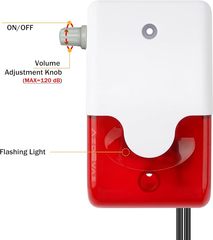 High / Low Water Level Sensor Detector Alarm 120 dB Red Strobe Siren, - Image 3