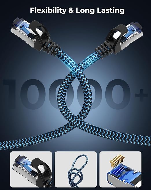 Cat8 Ethernet Cable 3 ft 1 Pack, High Speed 40Gbps 2000MHz, Compatible - Image 4