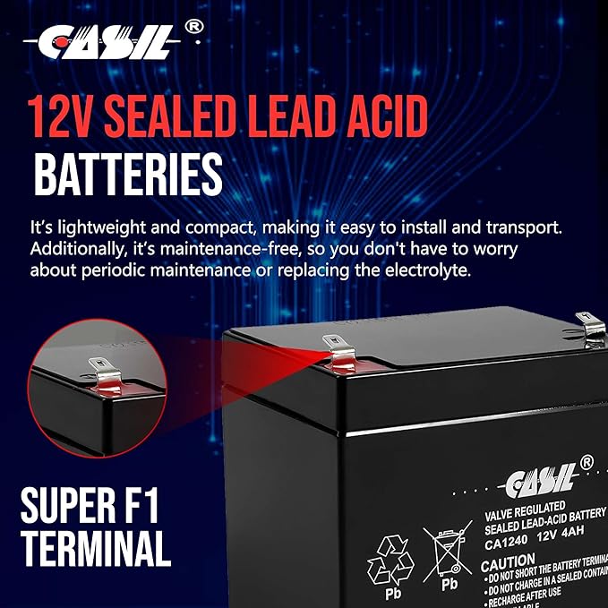 Casil CA-1240 12V 4Ah Sealed Lead-Acid Battery – Replacement - Image 6