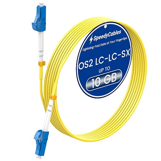 SpeedyCables- OS2 LC to LC Fiber Patch Cable 1M/3ft, 1G/10Gb 9/125um SIMPLEX by SpeedyCables