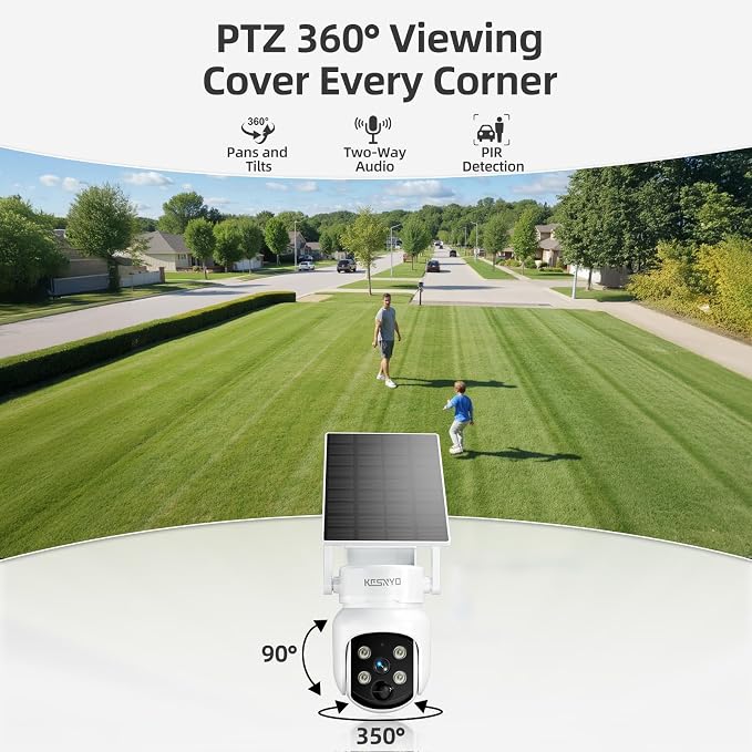 Solar Security Cameras Wireless Outdoor, 4MP Solar Powered, 6 Cam kit, Color - Image 4