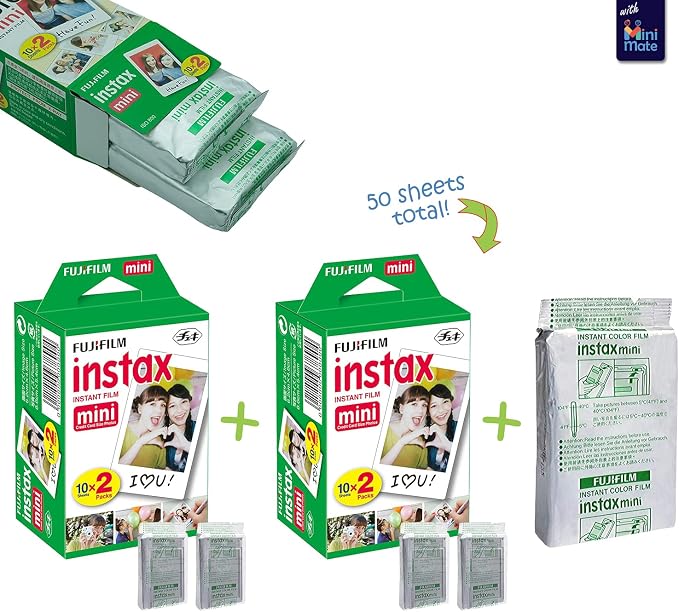 Fujifilm Instax Mini 11 Instant Camera Ice White + MiniMate Accessory Bundle & - Image 2