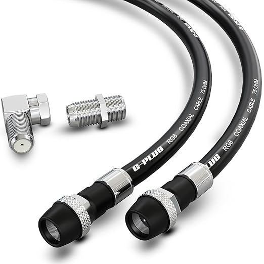 G-PLUG RG6 Coaxial Cable 75FT – Triple Shielded, Waterproof, 75 Ohm by G-PLUG